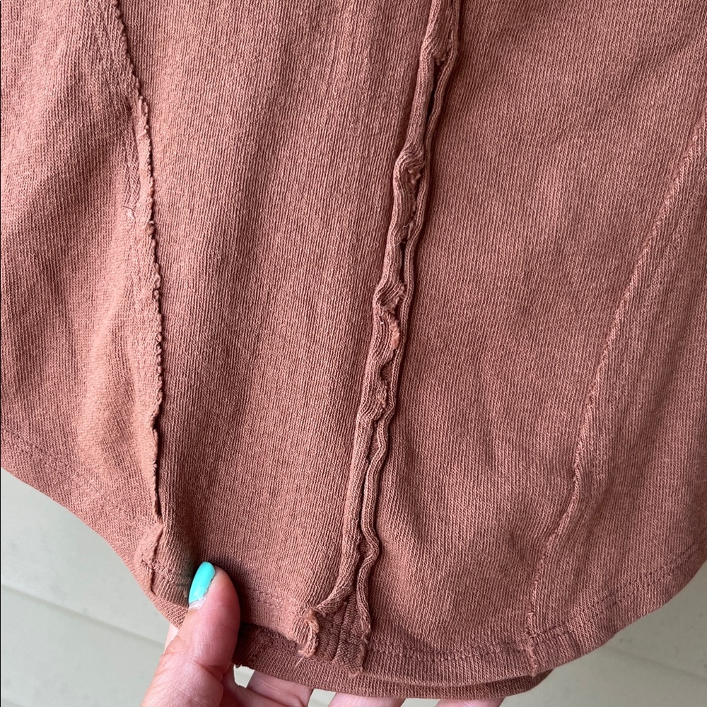 New We The Free Off-Shoulder Tan Sweater - Picture 9 of 12